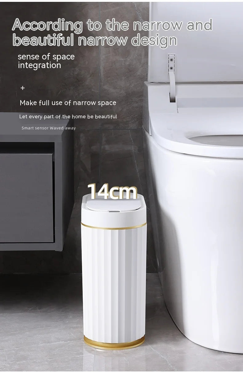 7L Smart Sensor Trash Can For Kitchen Garbage Tin for Bathroom Light Luxury Electric Family Living Room Cracks Trash Bin