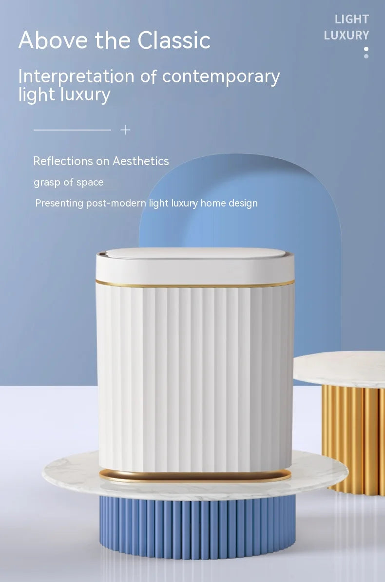 7L Smart Sensor Trash Can For Kitchen Garbage Tin for Bathroom Light Luxury Electric Family Living Room Cracks Trash Bin