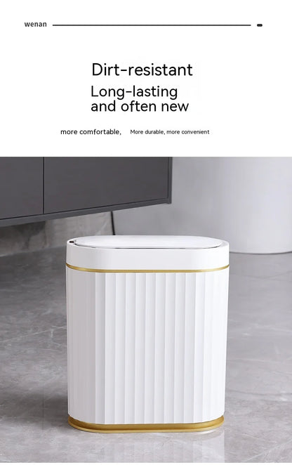 7L Smart Sensor Trash Can For Kitchen Garbage Tin for Bathroom Light Luxury Electric Family Living Room Cracks Trash Bin