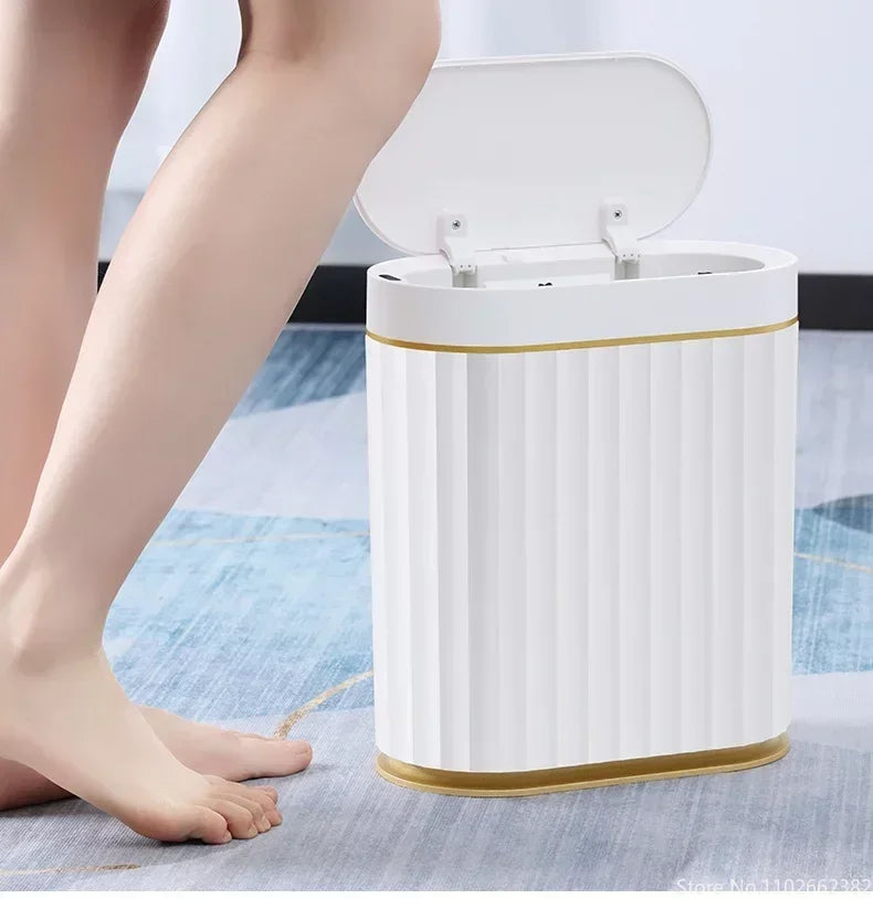 7L Smart Sensor Trash Can For Kitchen Garbage Tin for Bathroom Light Luxury Electric Family Living Room Cracks Trash Bin