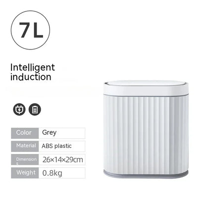 7L Smart Sensor Trash Can For Kitchen Garbage Tin for Bathroom Light Luxury Electric Family Living Room Cracks Trash Bin