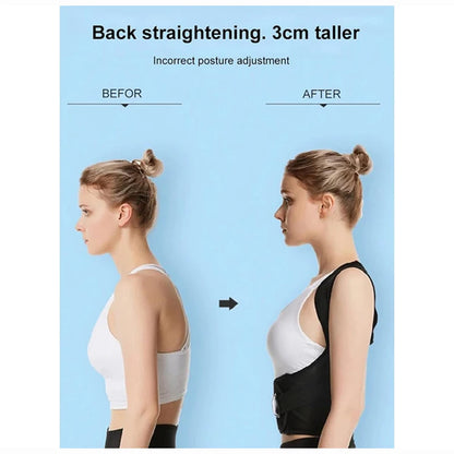 Attelle de posture dorsale pour femmes, ceinture de soutien dorsal respirante, épaule réglable pour étudiants et enfants