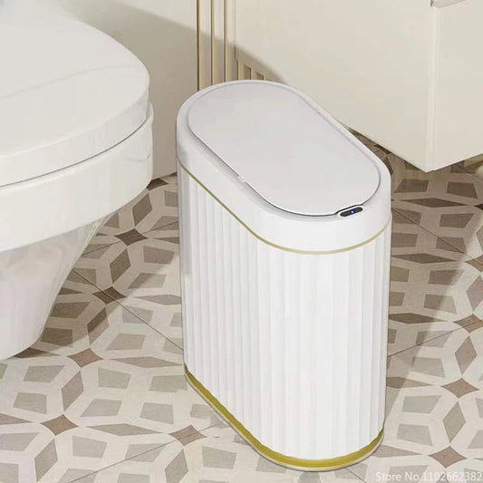 7L Smart Sensor Trash Can For Kitchen Garbage Tin for Bathroom Light Luxury Electric Family Living Room Cracks Trash Bin