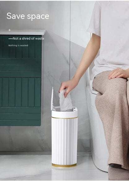 7L Smart Sensor Trash Can For Kitchen Garbage Tin for Bathroom Light Luxury Electric Family Living Room Cracks Trash Bin