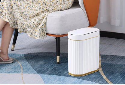 7L Smart Sensor Trash Can For Kitchen Garbage Tin for Bathroom Light Luxury Electric Family Living Room Cracks Trash Bin